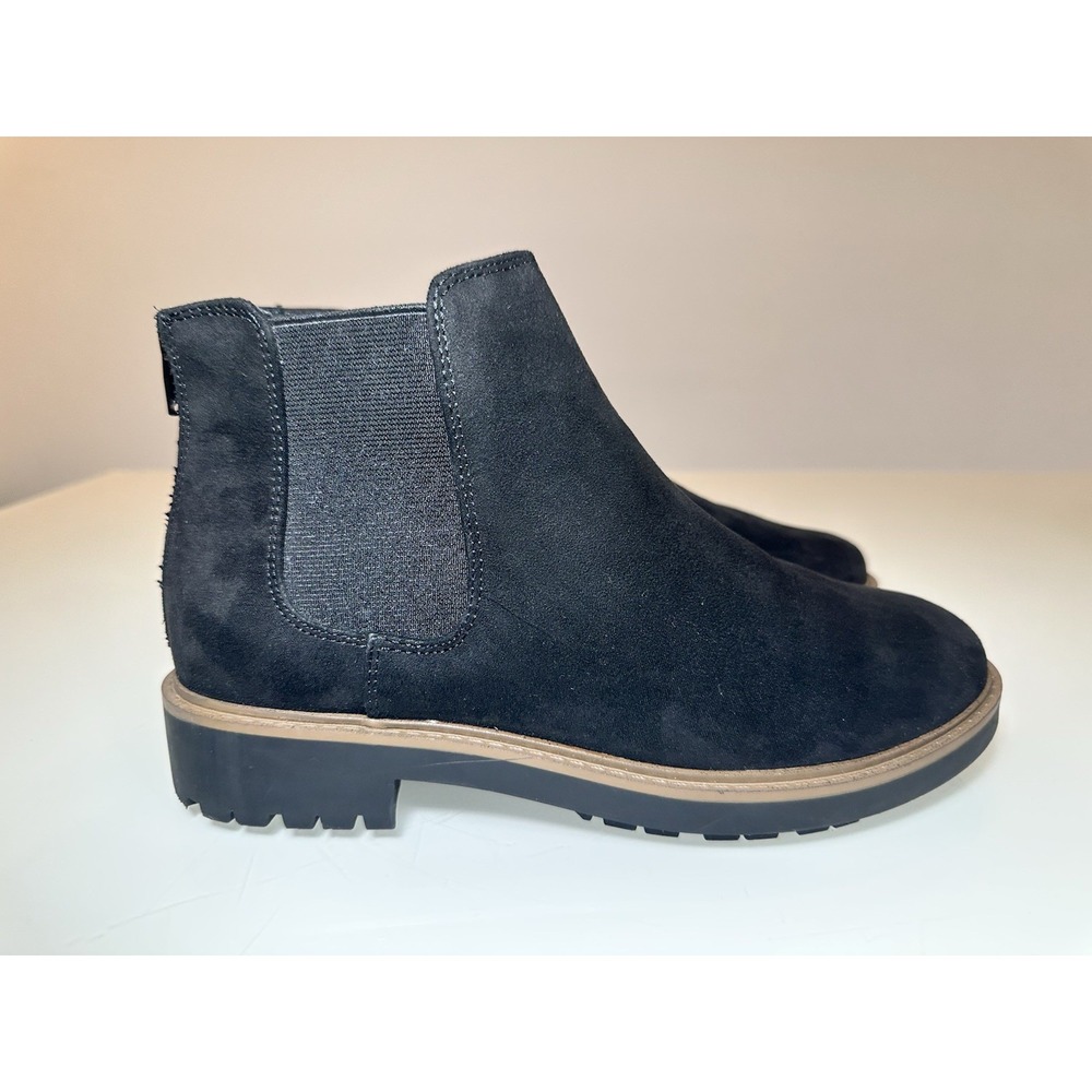 Kensie Ladie's Black Sandor Faux Suede Womens Short Boot Zipper Ankle Bootie 7M - Picture 4 of 11